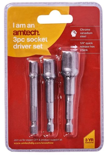 (image for) AMTECH HEX SOCKET DRIVER SET - 3S