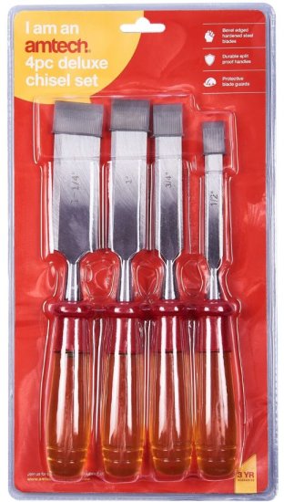 (image for) AMTECH DELUXE CHISEL SET 4PCS - STD