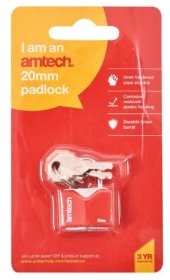 (image for) AMTECH PADLOCK RED 20MM - 20MM