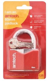 (image for) AMTECH PADLOCK RED 60MM - 60MM