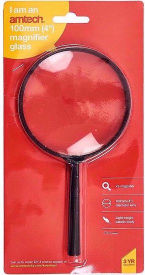 (image for) AMTECH MAGNIFYING GLASS 4\" - 100MM