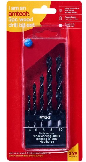 (image for) AMTECH WOOD DRILL BIT SET - 5S