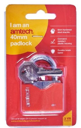 (image for) AMTECH PADLOCK RED 40MM - 40MM 