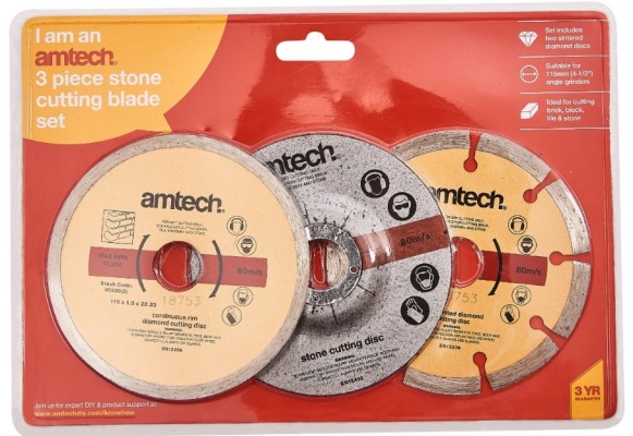 (image for) AMTECH STONE CUTTING BLADE SET