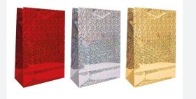 (image for) HOLO GIFT BAG GOLD/SILV/RED - LARGE