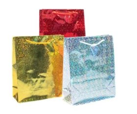 (image for) HOLO GIFT BAG GOLD/SILV/RED - MEDIUM