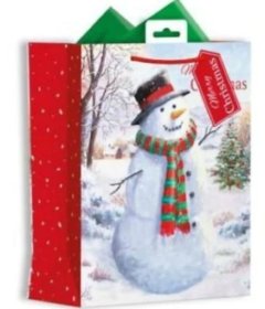 (image for) XMAS GIFT BAG SNOWMAN - LARGE