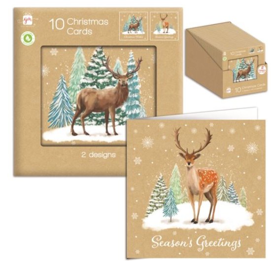 (image for) XMAS CARDS KRAFT CHRIST SQUARE - 10S