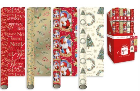 (image for) XMAS GIFT WRAP ELEGANT TRA AST - 4M