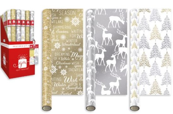 (image for) XMAS GIFT WRAP METALLICS ASST - 4M