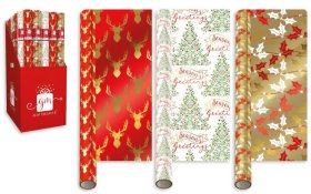 (image for) XMAS GIFT WRAP TRADITIONAL AST - 1.5M