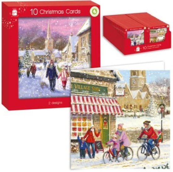 (image for) XMAS CARDS VILLAGE SCENE SQUAR - 10S