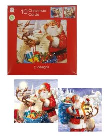 (image for) XMAS CARDS OUT/D SANTA SQUARE - 10S