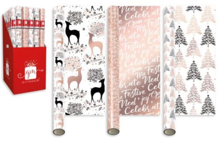 (image for) XMAS GIFT WRAP R/GOLD LUX ASST