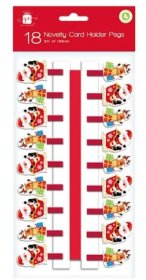 (image for) XMAS NOVELTY CARD HOLDER PEGS - 18S