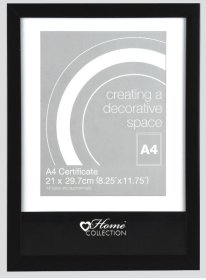 (image for) A4 CERTIFICATE FRAME GLASS BLK - A4