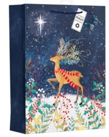 (image for) XMAS GIFT BAG WHIMSICAL INDEER - LARGE