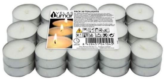 (image for) LUMAR TEALIGHT CANDLE WHITE - 30S/4H