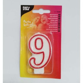 (image for) PAPSTAR B/DAY CANDLE '9' - 7.3CM