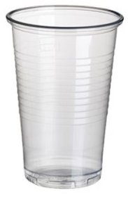 (image for) RUB PLASTIC CUP CLEAR/WHITE 25 - 200ML