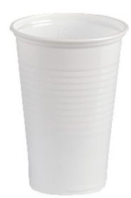 (image for) RUB PLASTIC CUP WHITE 25S - 200ML