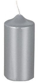 (image for) PAP PILLAR CANDLE SILVER - 130MM