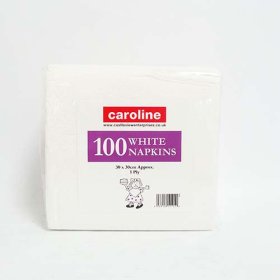 (image for) CAROLINE NAPKIN WHITE 1PLY - 100S