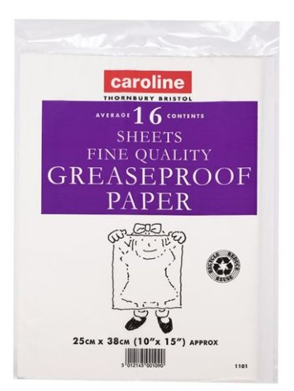 (image for) CAROLINE GREASEPROOF SHEET 10\" - 16S