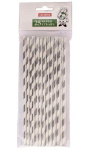 (image for) CAROLINE PAPER STRAWS SILVER - 20PACK