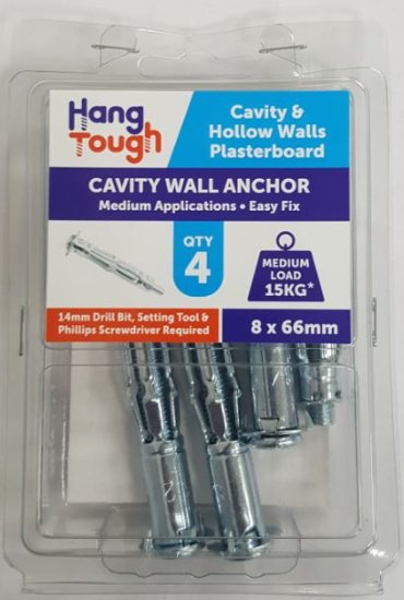 (image for) HT CAVITY WALL ANCHOR/SCREW 4S - 8X66MM