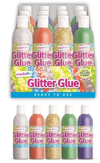 (image for) CI GLITTER GLUE BOTTLE ASST - 250ML