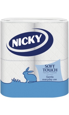 (image for) NICKY SOFIT TOUCH TOILET TISSUE 2PLY - 4 ROLL