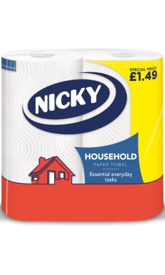 (image for) NICKY HOUSEHOLD KITCHEN TOWEL 2PLY PM1.49 - 2 ROLL