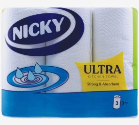 (image for) NICKY KITCHEN ROLL ULTRA 3PLY - 2S
