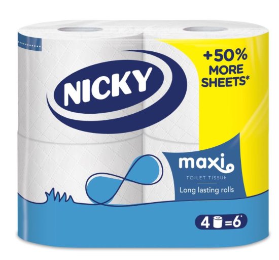 (image for) NICKY T/ROLL MAXI WHITE 4RX8 - 4S