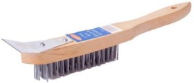 (image for) LYNWOOD 4 ROW WIRE BRUSH WITH SCRAPPER - STD