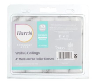 (image for) HARRIS WALLS & CEILLINGS MEDIUM PILE ROLLER SLEEVES - 4INCH