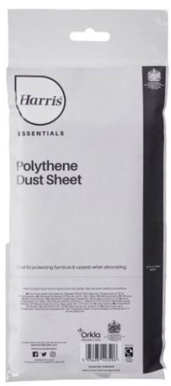 (image for) HAR DUST SHEET POLYTHENE 3.7X2 - 12X9\"