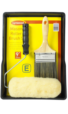 (image for) LYNWOOD MASONRY ROLLER TRAY &B PAINT BRUSH SET