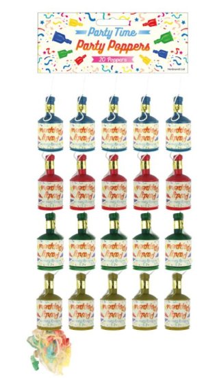 (image for) HEN PARTY POPPERS M/COLOU - 20PS