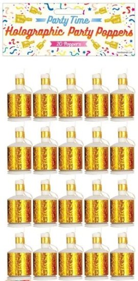 (image for) HEN PARTY POPPERS GOLD - 20PS