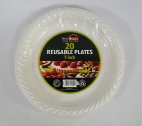 (image for) BB PLASTIC REUSABLE PLATES 20S - 7"