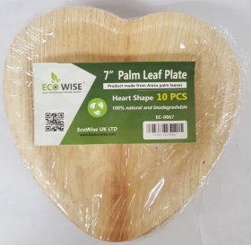 (image for) ECO PALM LEAF PLATE HEART SHAP - 10S