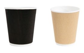 (image for) ECO HOT CUP RIPPLE BRW/BLK 25S - 8OZ