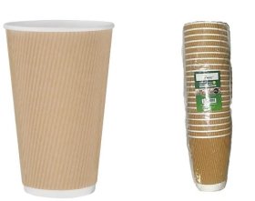 (image for) ECO HOT CUP RIPPLE BROWN 25S - 12OZ
