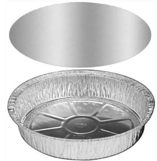 (image for) BB FOIL ROUND TRAYS+LIDS 2S - 22.8X5