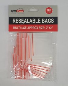 (image for) RESEALABLE BAGS MULTIUSE PK100 - 2"X2"