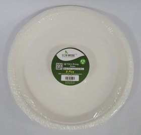 (image for) ECO BAGASSE PLATE WHITE 8S - 10"