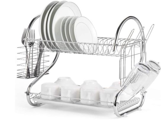 (image for) BB DISH DRAINER 2 LAYER SILVER - 12X26C