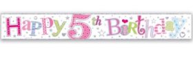 (image for) SEL B/DAY BANNER AGE 5 GIRL - 2.5M